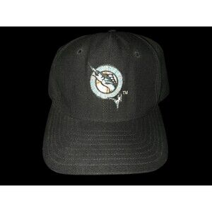 VTG Florida Marlins Snapback Hat MLB Baseball Black Plain Logo The G Cap OSFM